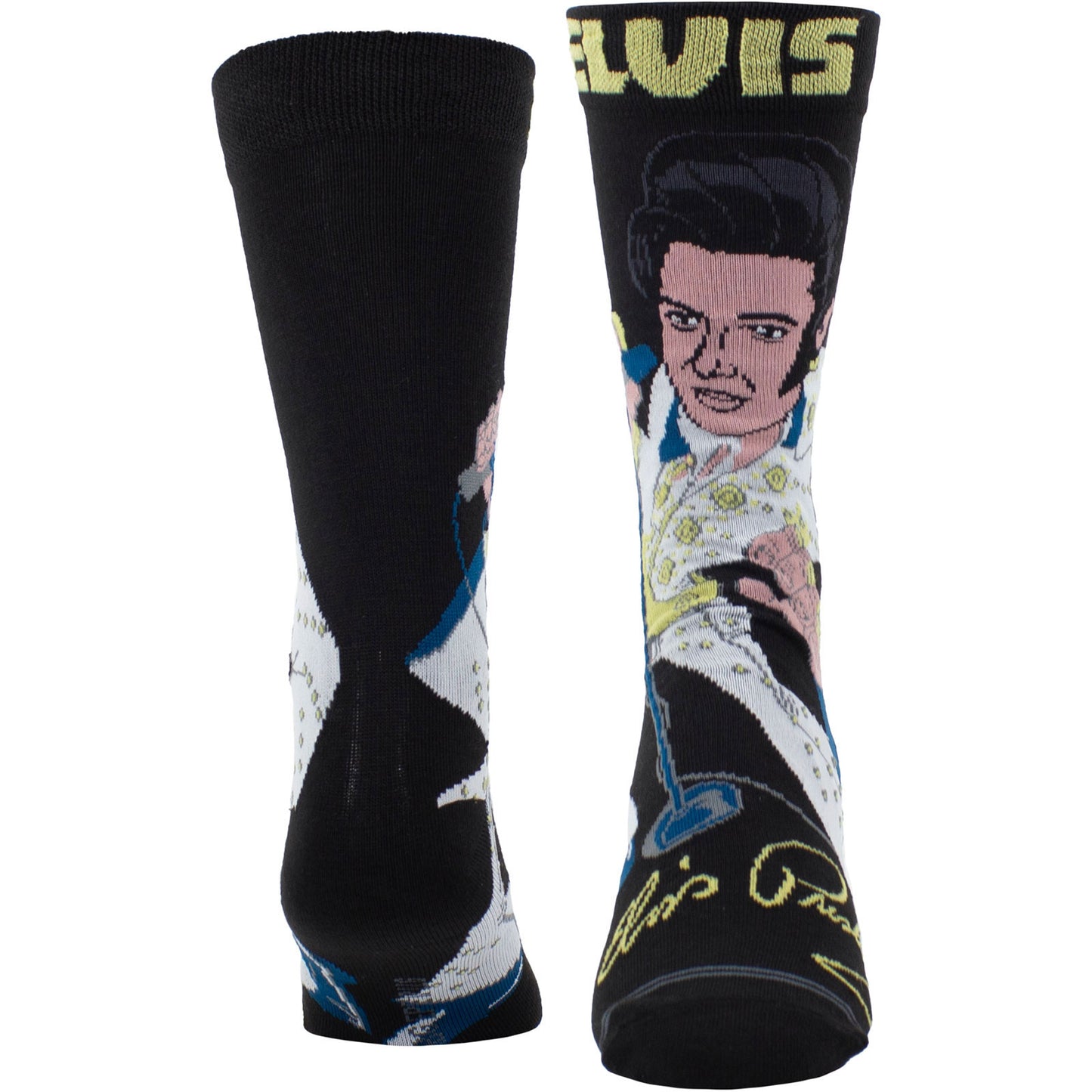 Elvis Presley Cartoon (US Men's Shoe Size 8-12) Socks Front