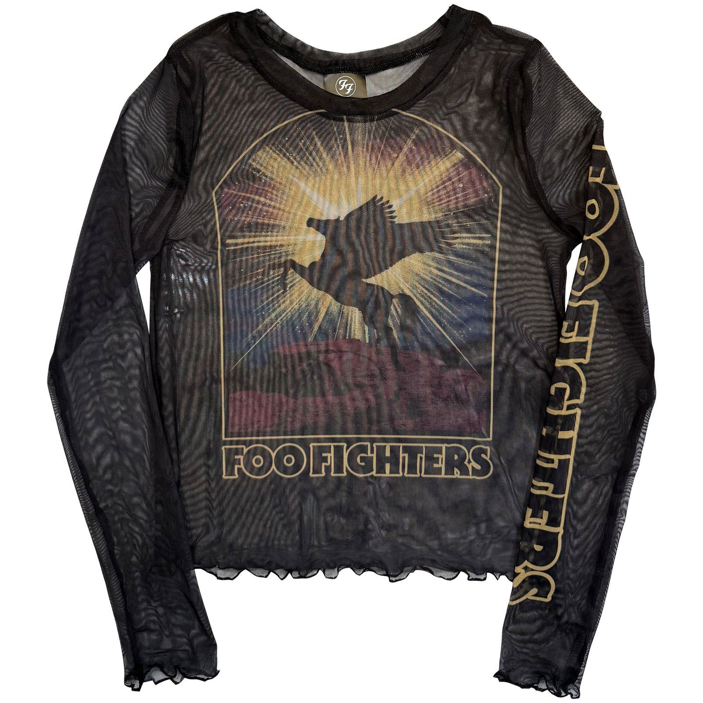 Foo Fighters Pegasus Mesh Crop Top Girls Jr Front