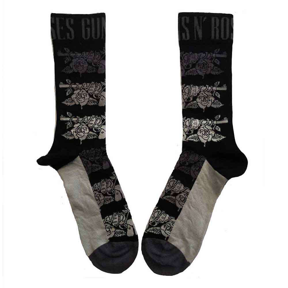 Guns N Roses Monochrome Pistols (US Men's Shoe Size 8-12) Socks Alt 2