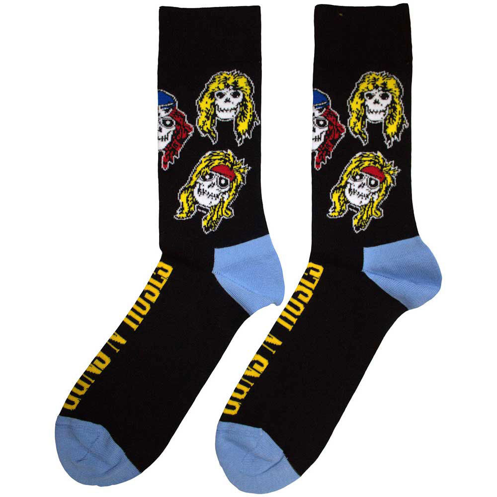 Guns N Roses Skulls Band (US Women's Shoe Size 6-9) Socks Back