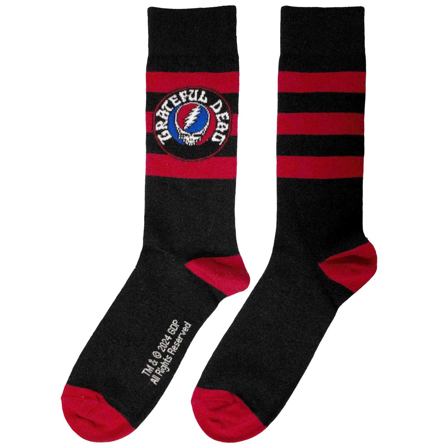 Grateful Dead Steal Your Face Logo (US Men's Shoe Size 8-12) Socks Alt 2