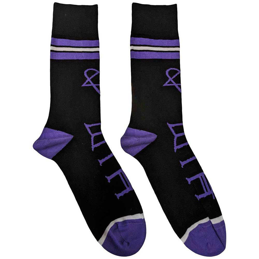 HIM Heartagram & Logo (US Men's Shoe Size 8-12) Socks Front