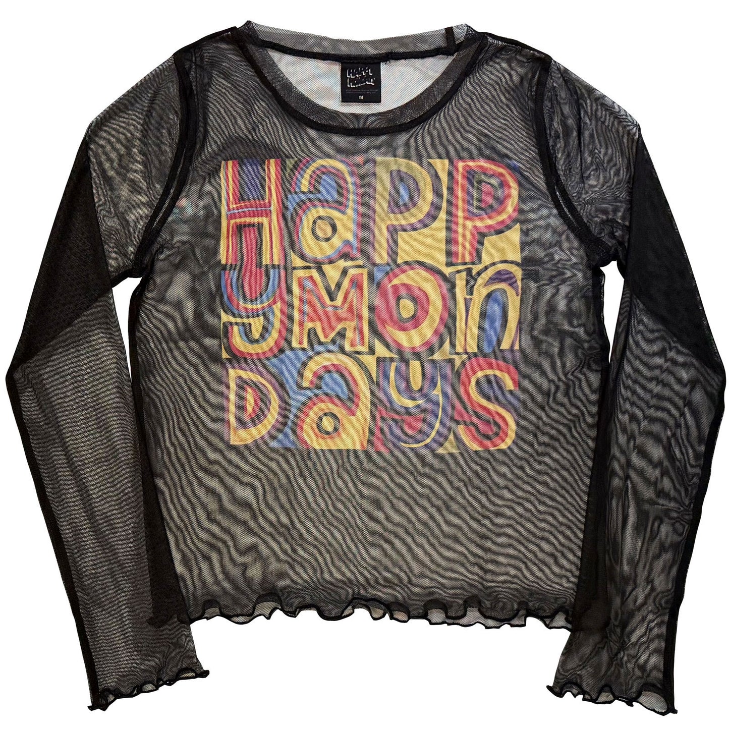 Happy Mondays Greatest Hits Mesh Crop Top Girls Jr Front