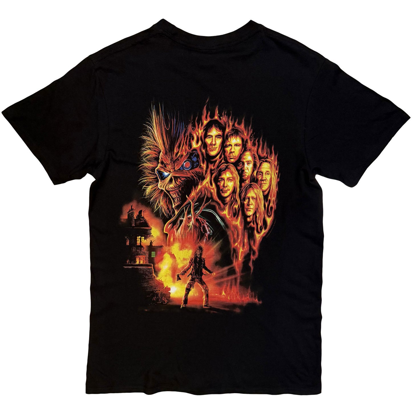 Iron Maiden Burning Ambition Text Logo T-shirt Back