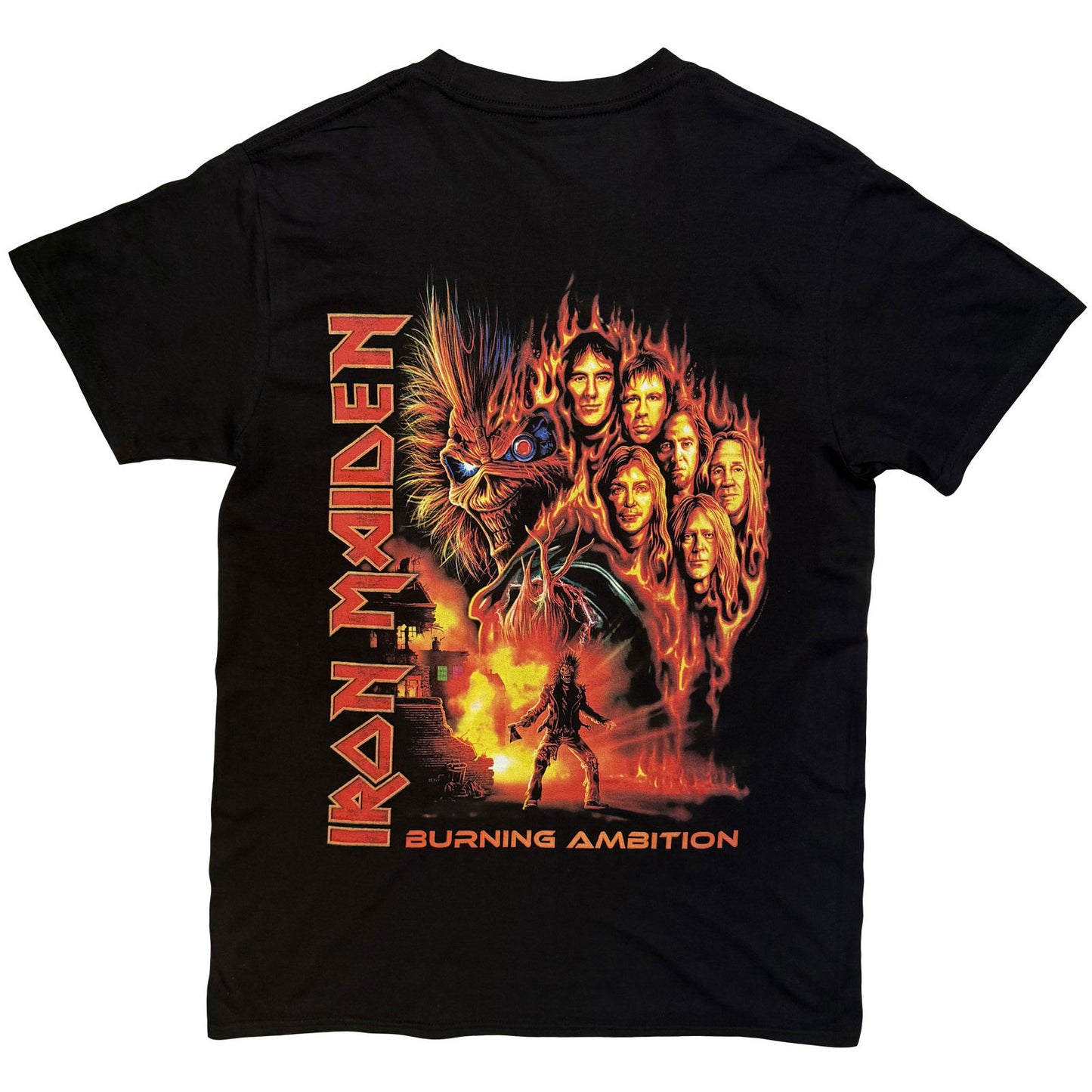 Iron Maiden Burning Ambition Pocket Logo T-shirt Back
