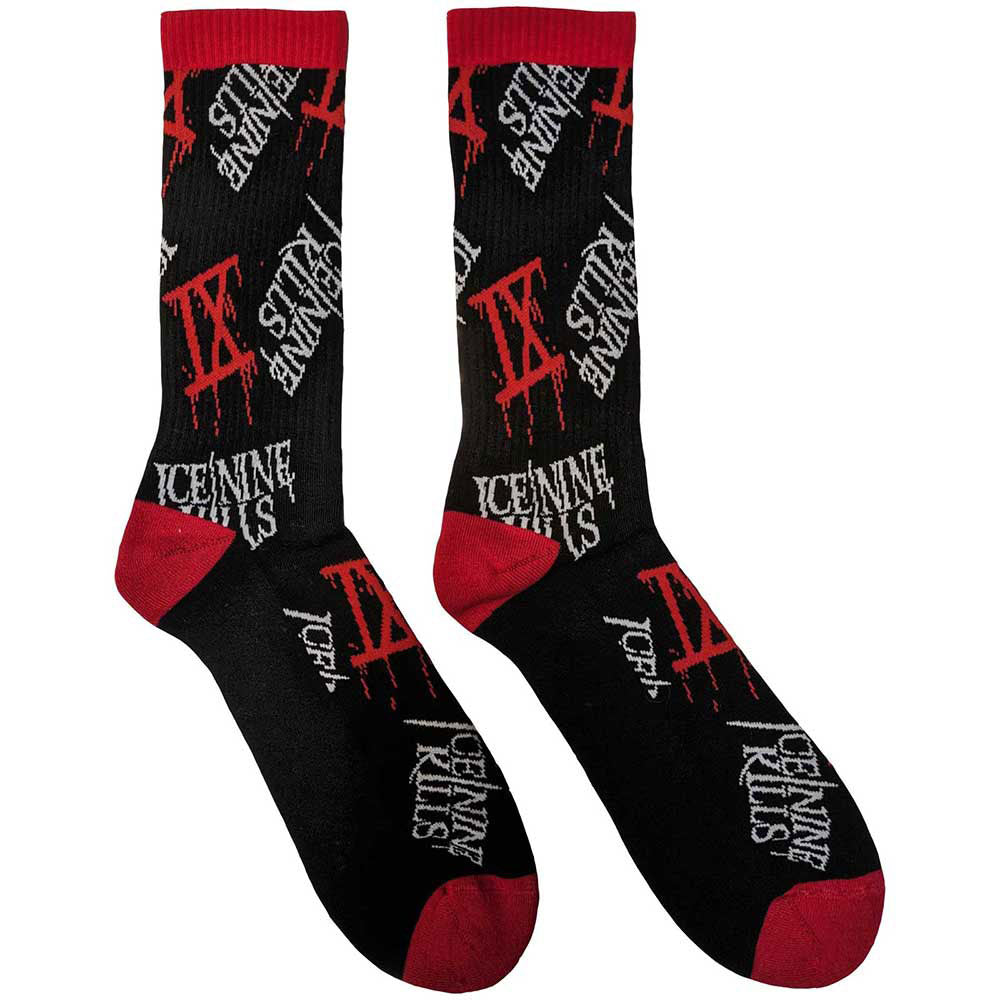 Ice Nine Kills Logos (US Men's Shoe Size 8-12) Socks Front