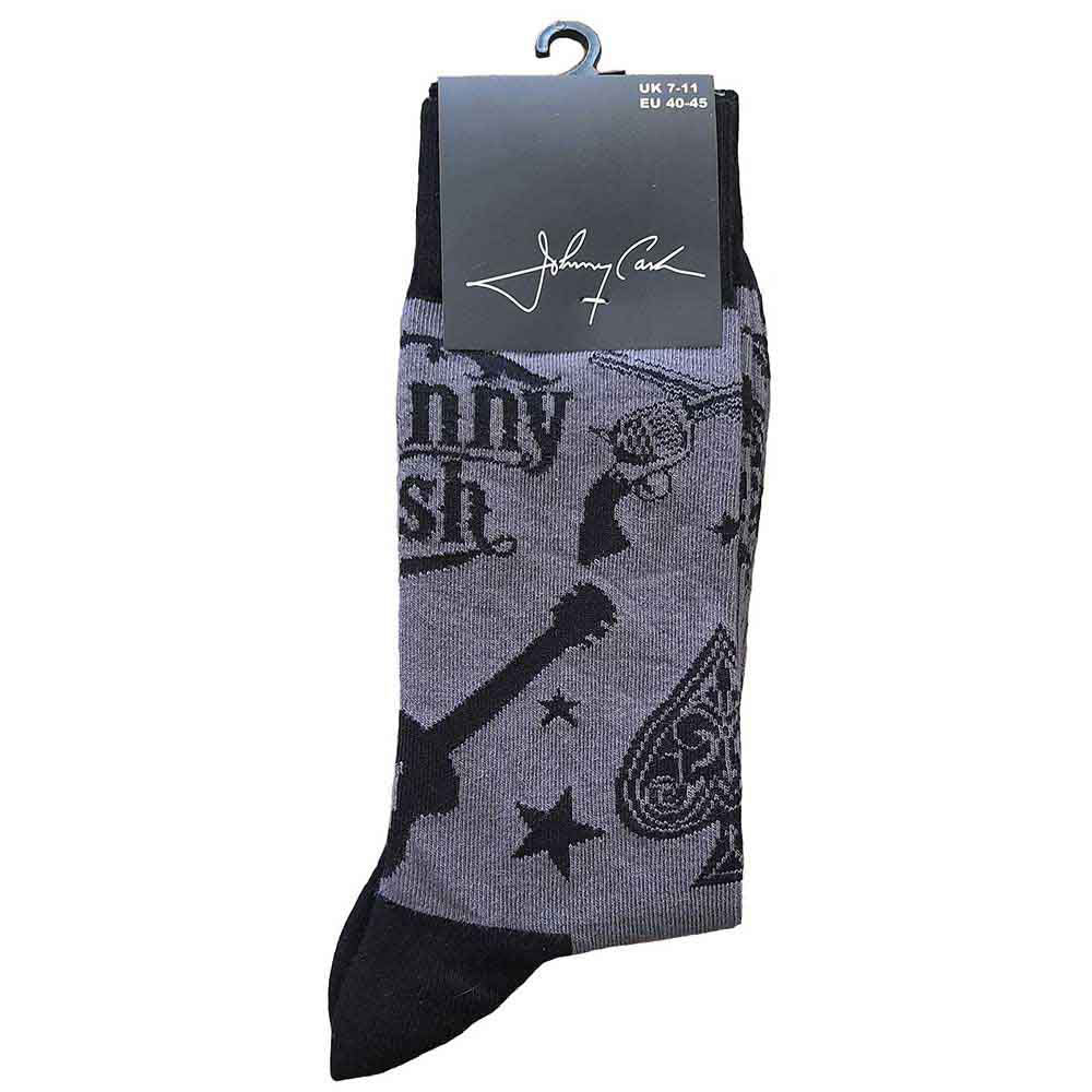 Johnny Cash Guitars 'n Guns (US Men's Shoe Size 8-12) Socks Alt 2