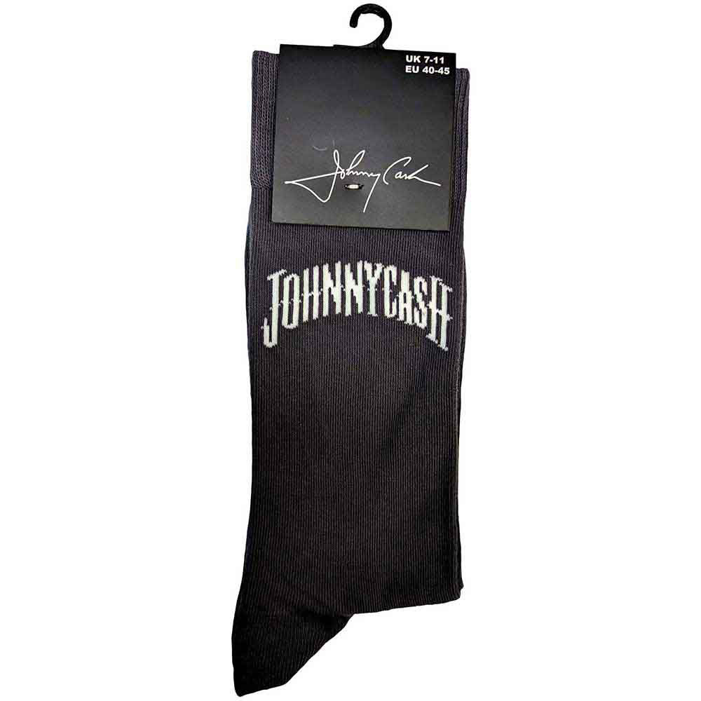 Johnny Cash Man In Black Logo (US Men's Shoe Size 8-12) Socks Back