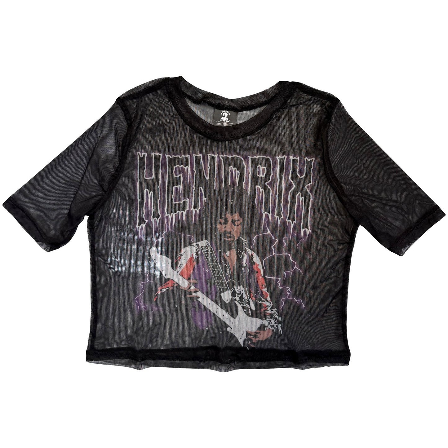 Jimi Hendrix Lightning Mesh Crop Top Girls Jr Front