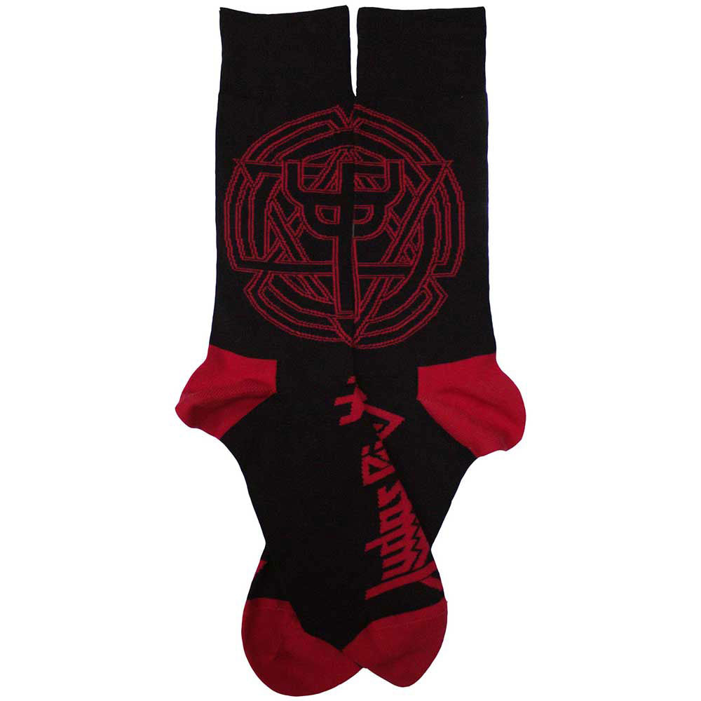 Judas Priest Trident Emblem (US Men's Shoe Size 8-12) Socks Back