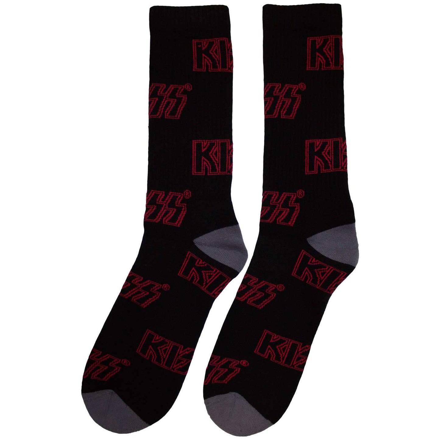 KISS Logo Pattern (US Men's Shoe Size 8-12) Socks Back
