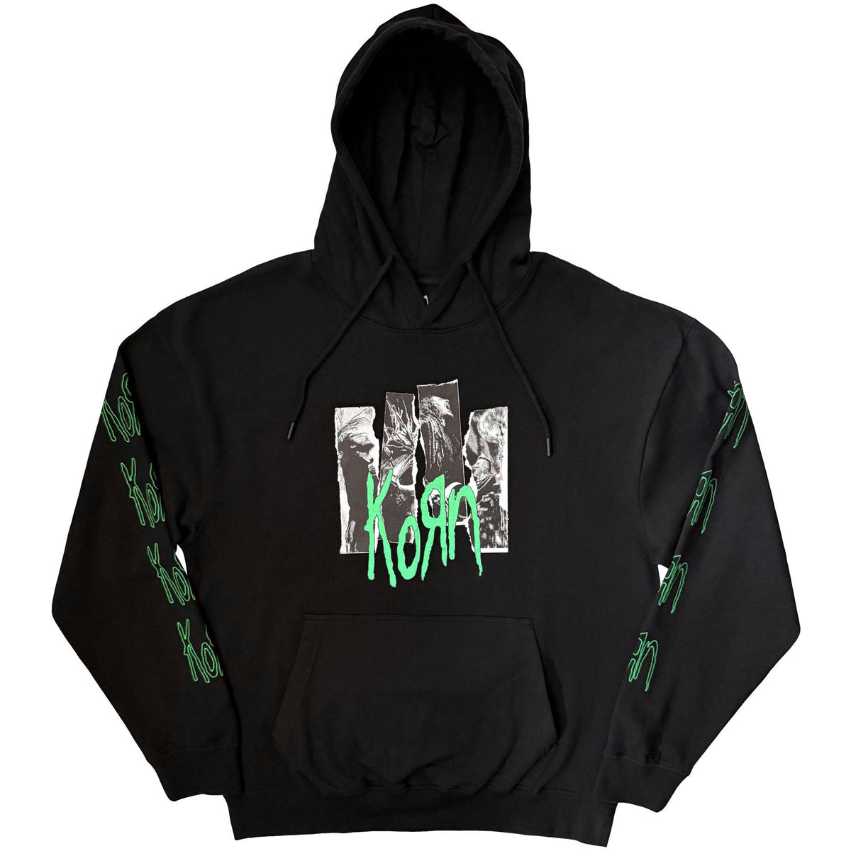 Korn Ripped Photos Hooded Sweatshirt Front