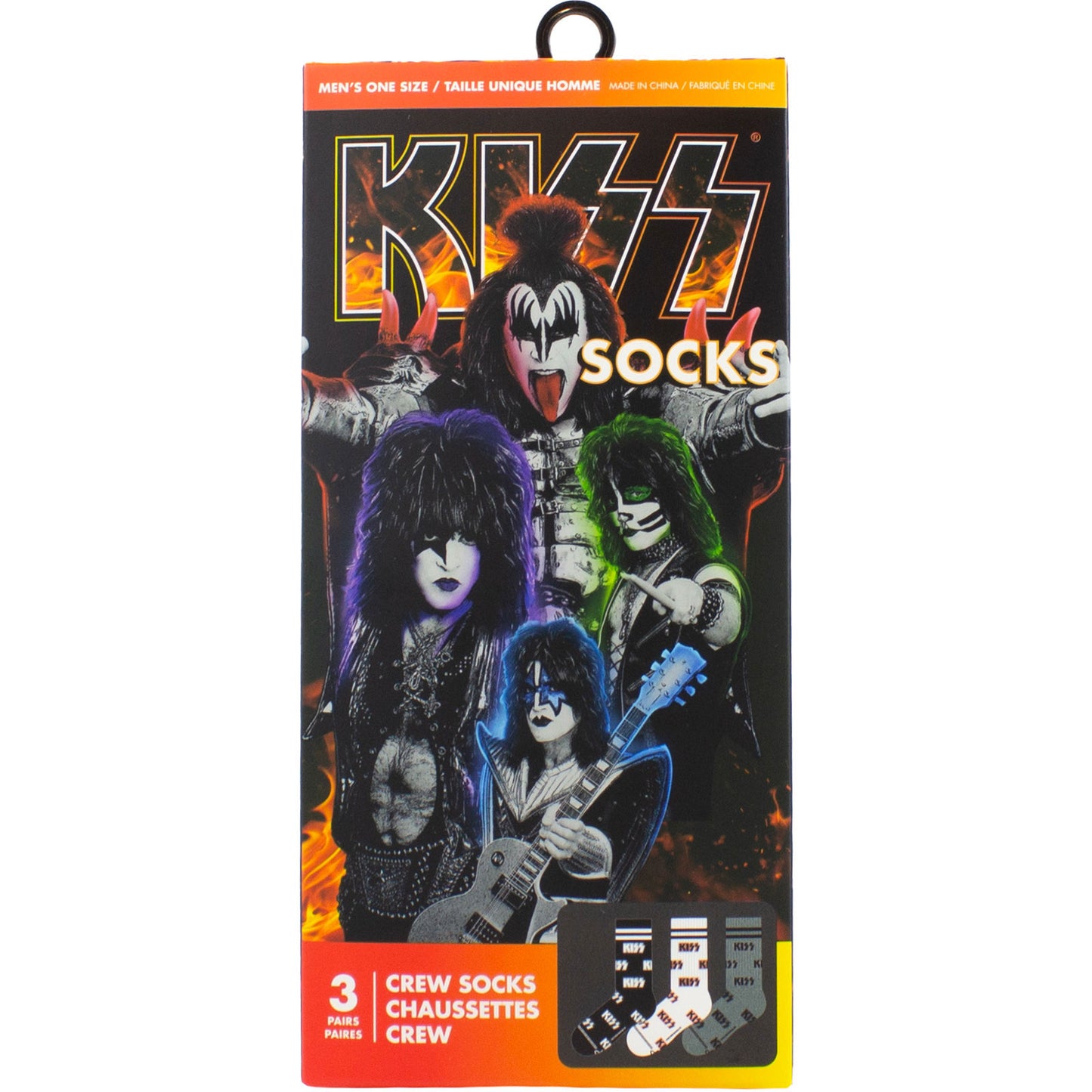 KISS Logos (US Men's Shoe Size 8-12) Socks Front