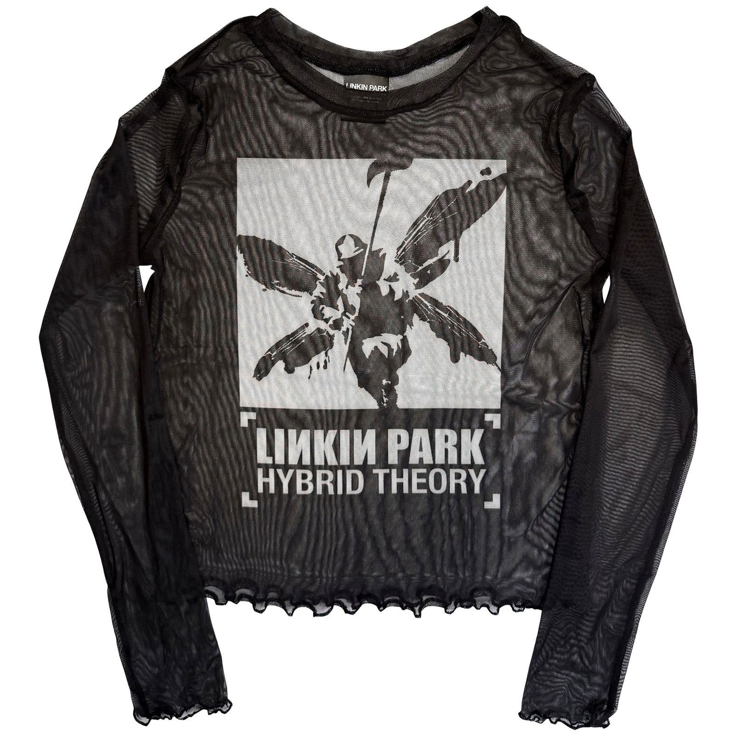 Linkin Park Hybrid Theory Mesh Crop Top Girls Jr Front