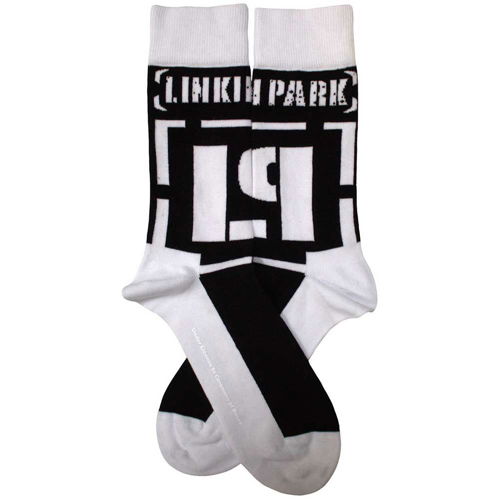 Linkin Park Brackets Logo (US Women's Shoe Size 6-9) Socks Back