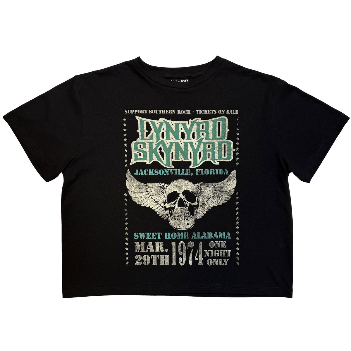 Lynyrd Skynyrd Winged Skull Crop Top Girls Jr Front