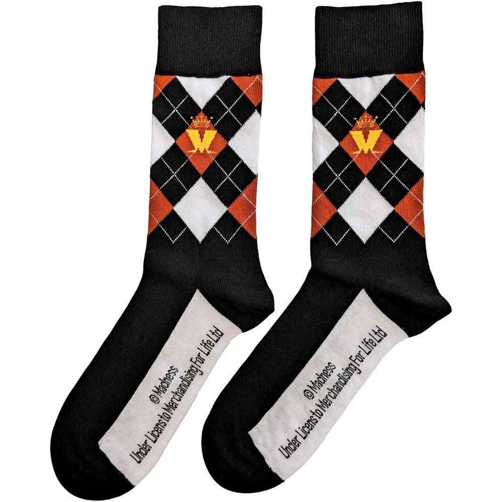 Madness Crown & M Brown Diamond (US Men's Shoe Size 8-12) Socks Back