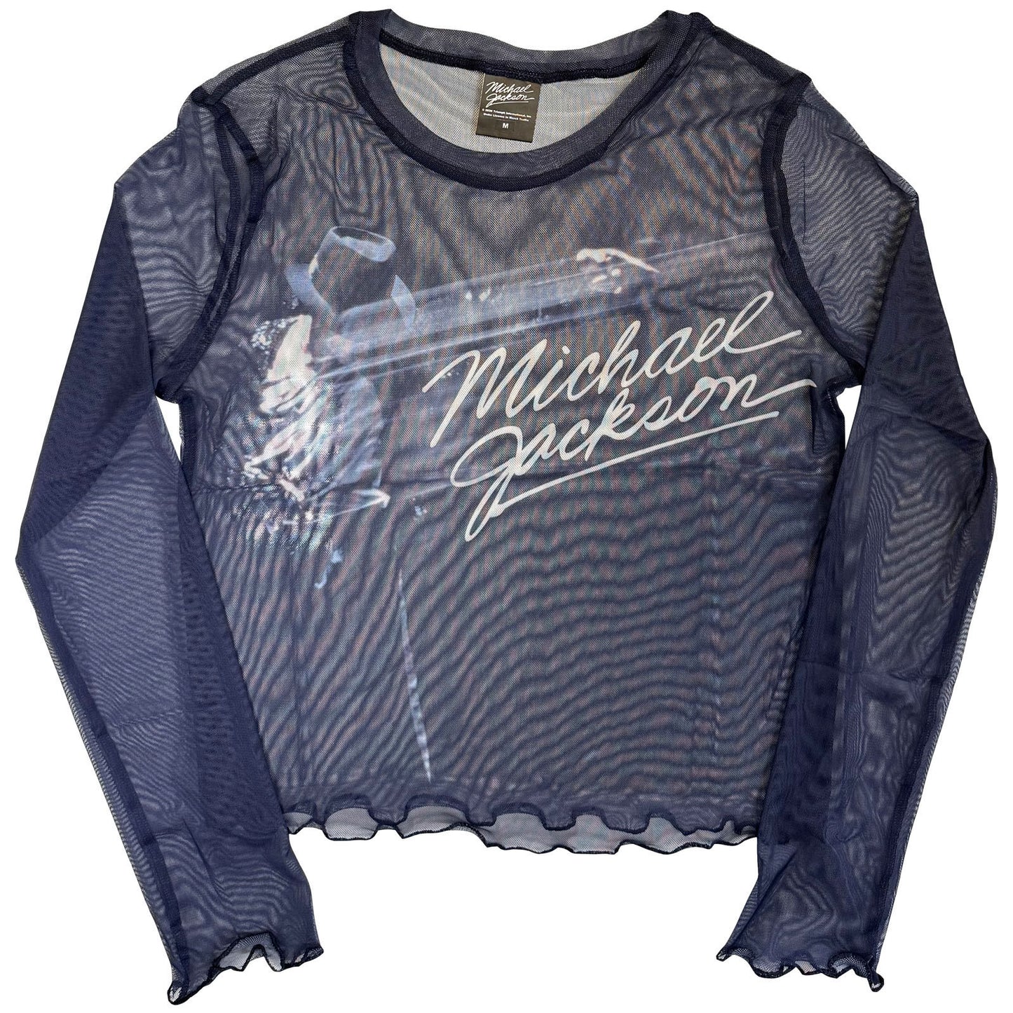 Michael Jackson Blurred Mesh Crop Top Girls Jr Front