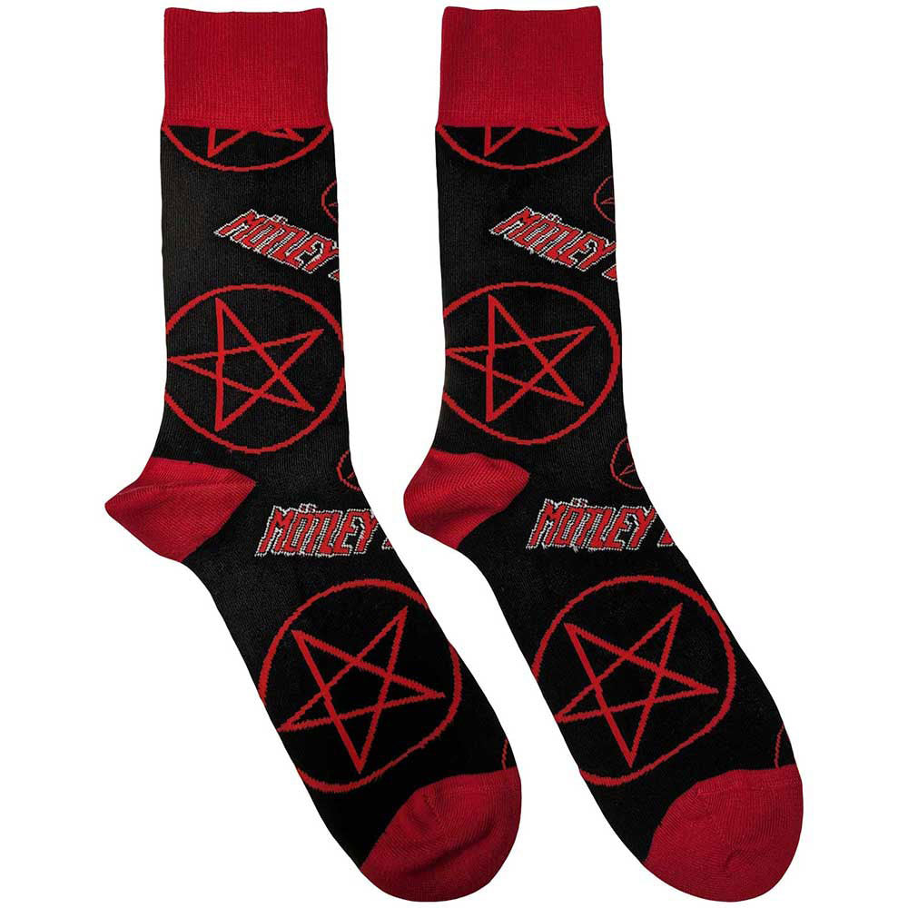Motley Crue Logos & Pentagrams (US Men's Shoe Size 8-12) Socks Front