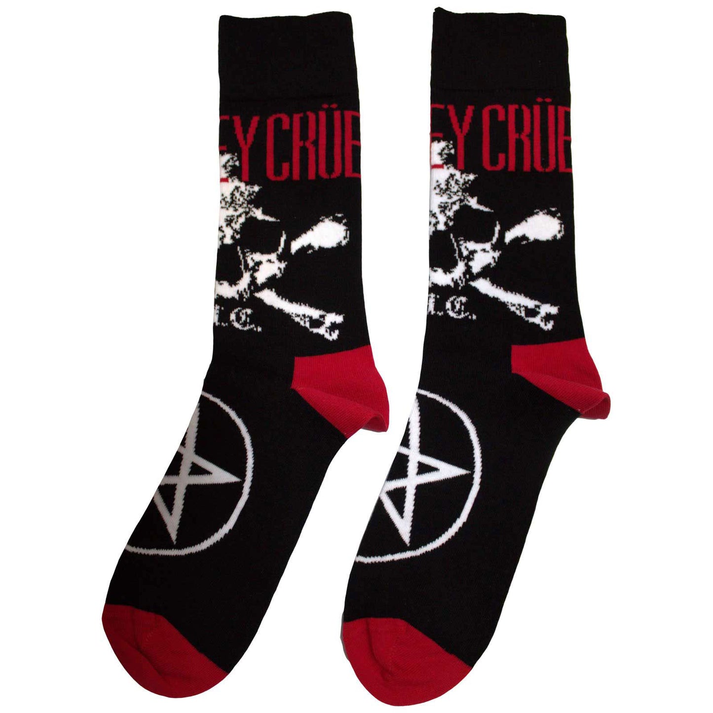 Motley Crue Skull & Crossbones (US Men's Shoe Size 8-12) Socks Back