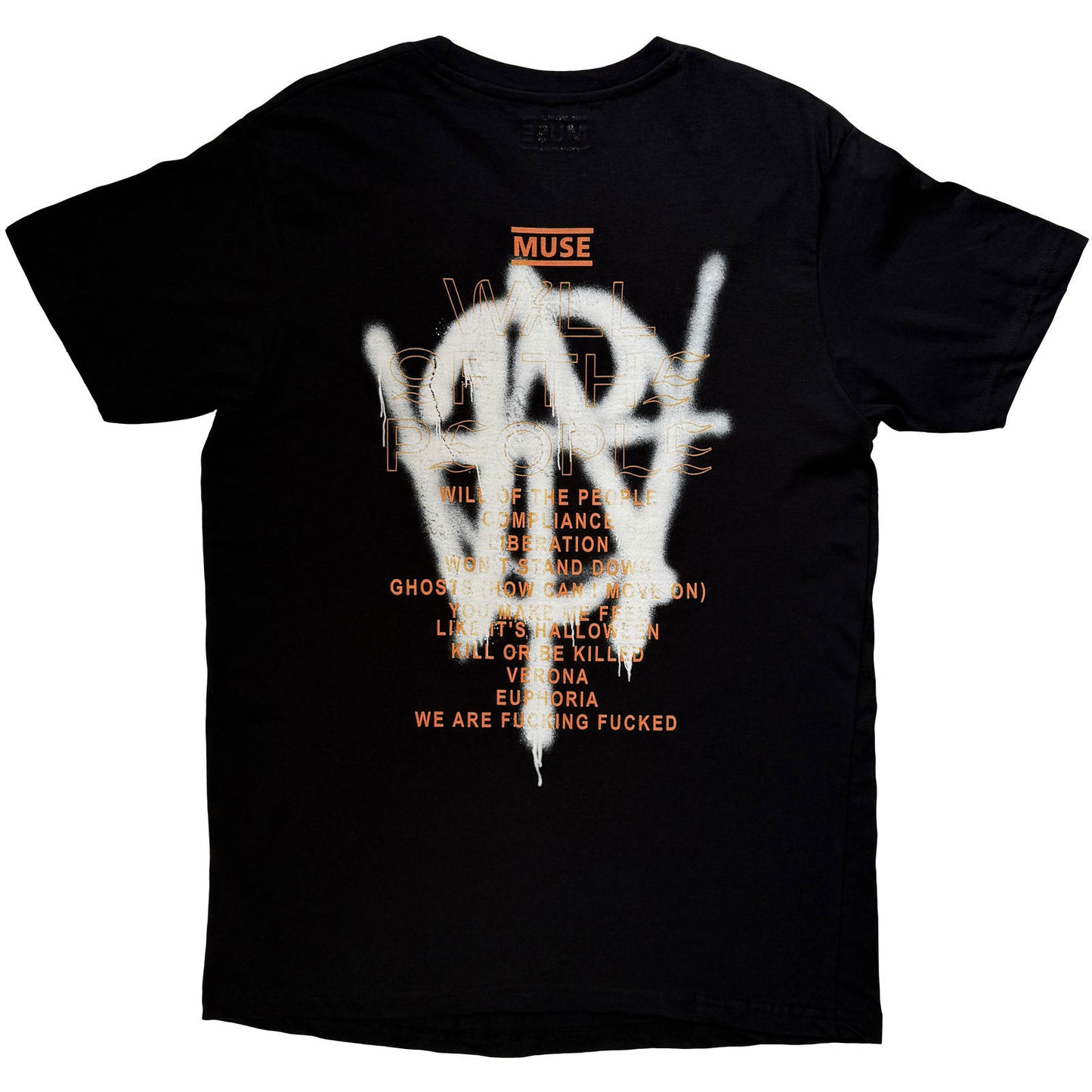 Muse Grafitti Tracklist T-shirt Back