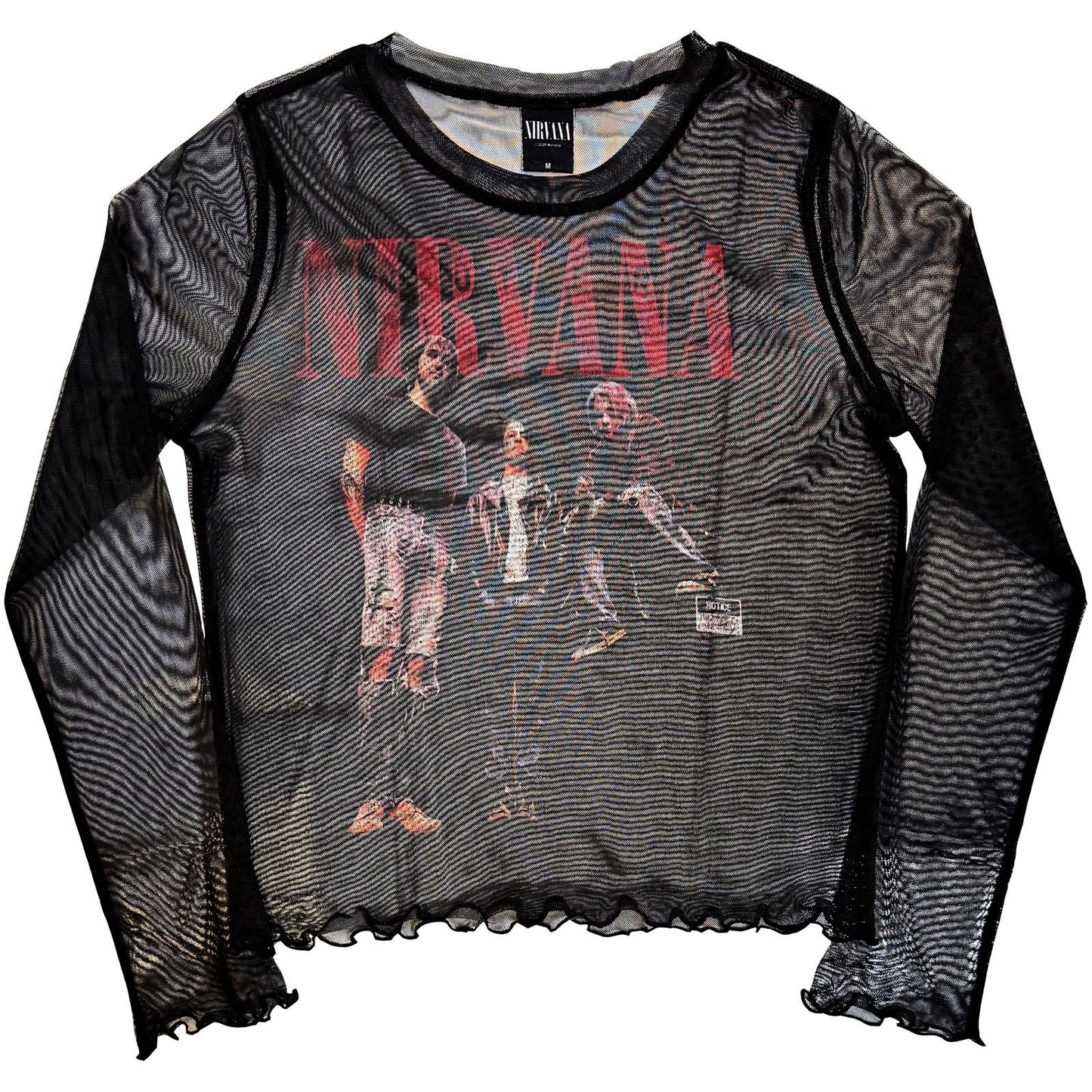 Nirvana In Utero Band Photo Mesh Crop Top Girls Jr Front