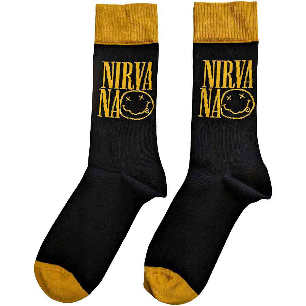 Nirvana Logo Stacked (US Men's Shoe Size 8-12) Socks Back