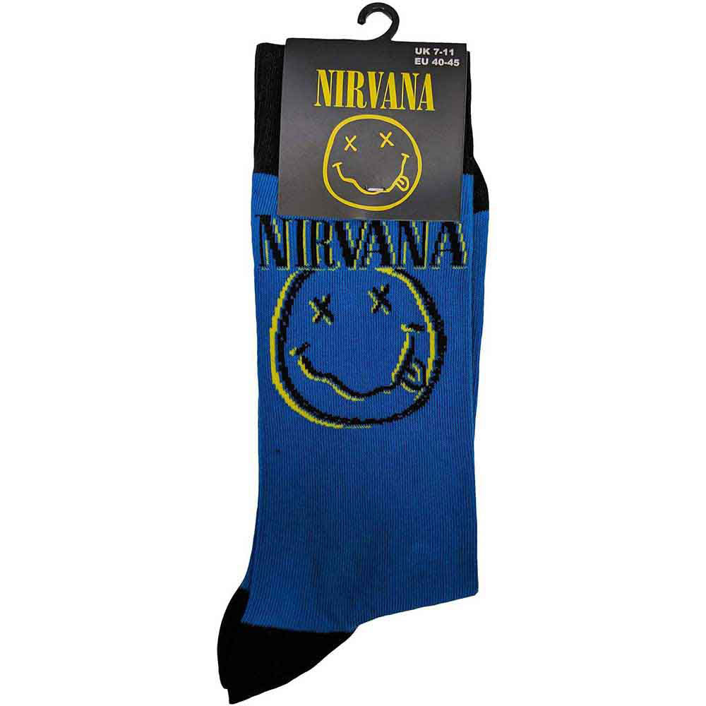 Nirvana Inverse Happy Face (US Men's Shoe Size 8-12) Socks Back