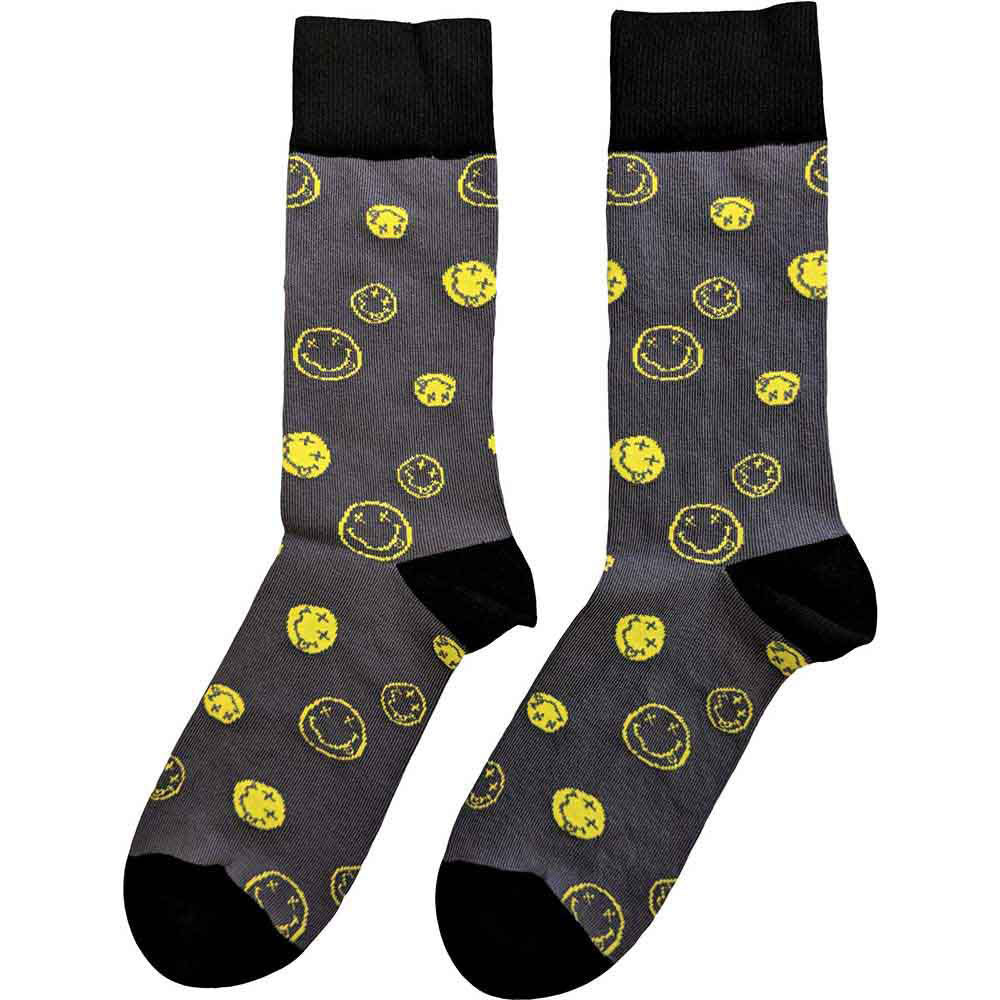 Nirvana Mixed Happy Faces (US Women's Shoe Size 6-9) Socks Back
