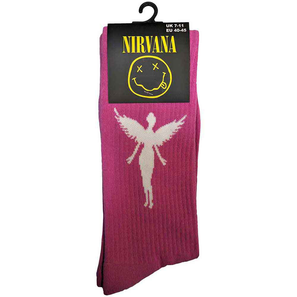 Nirvana In Utero White Angel (US Men's Shoe Size 8-12) Socks Back