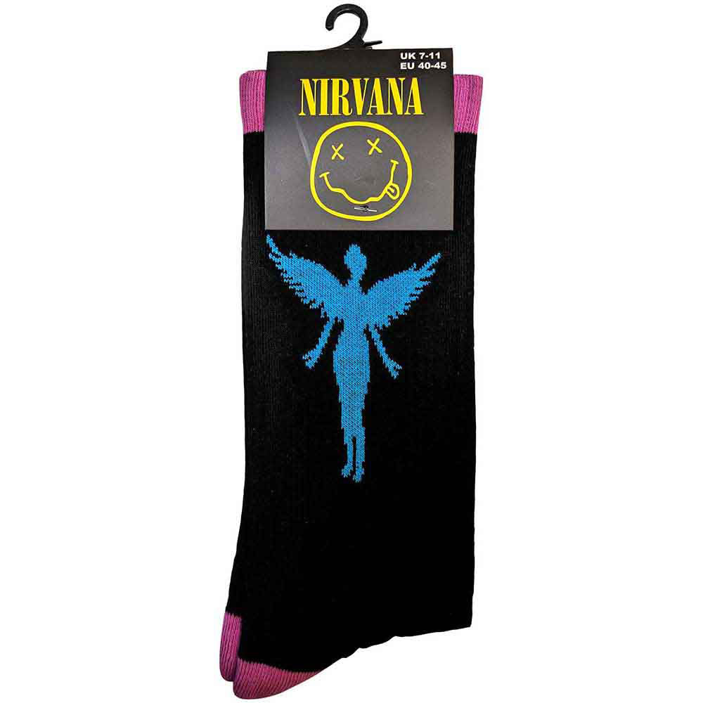 Nirvana In Utero Blue Angel (US Men's Shoe Size 8-12) Socks Back