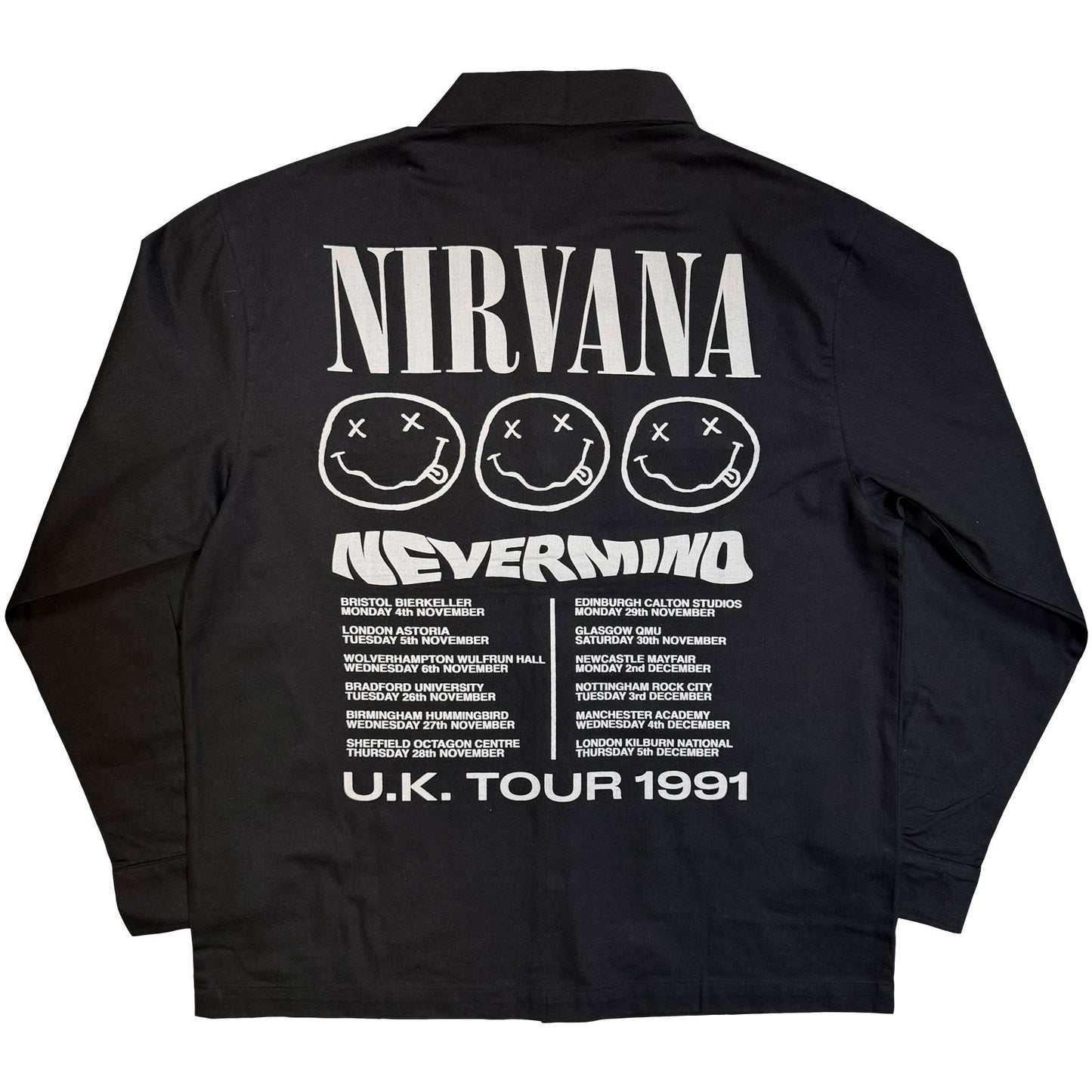 Nirvana Nevermind Uk Tour '91 Dress Shirt Back