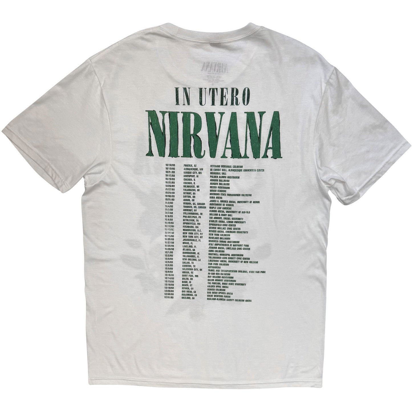 Nirvana In Utero Green T-shirt Back