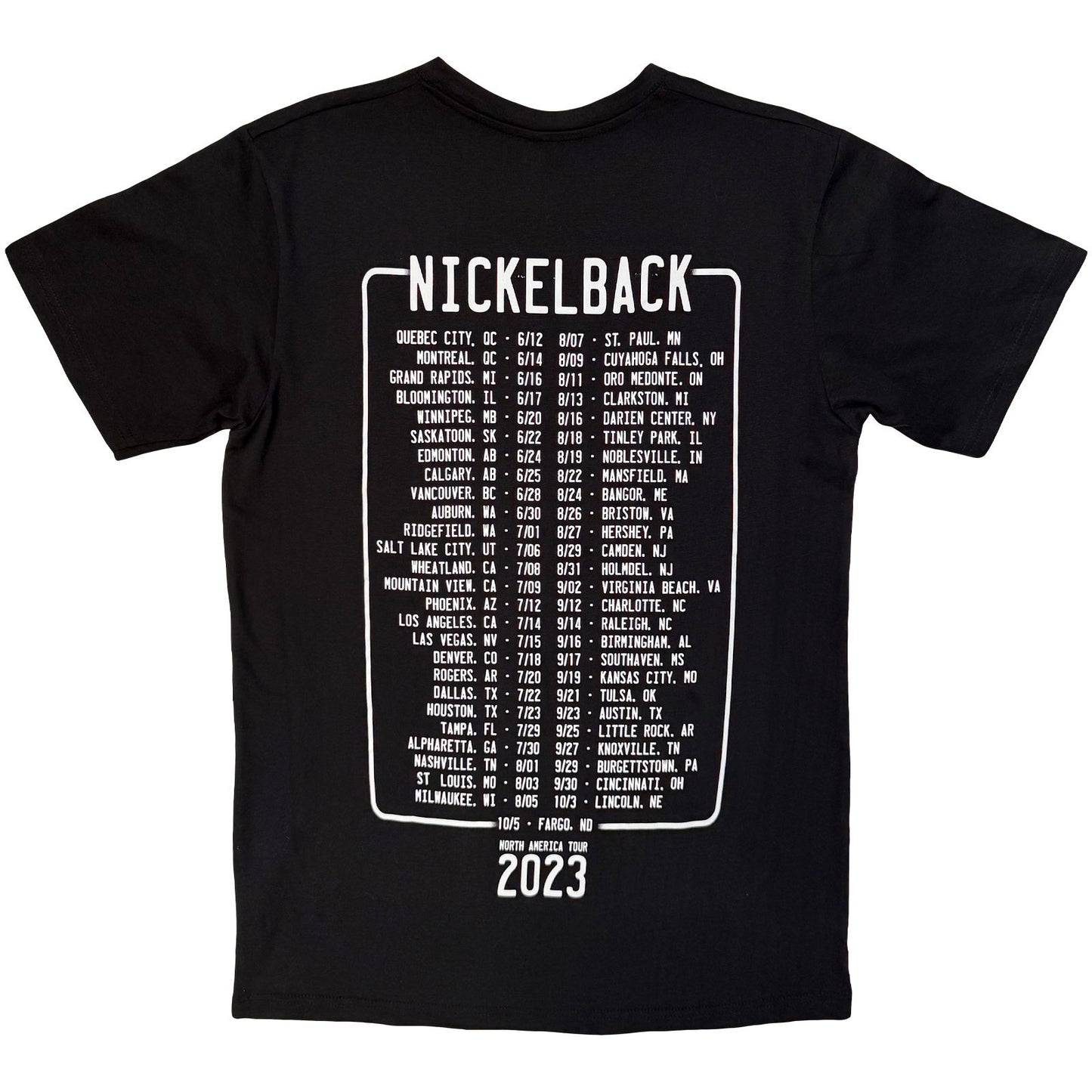 Nickelback Get Rollin' Tour Carbon T-shirt Back