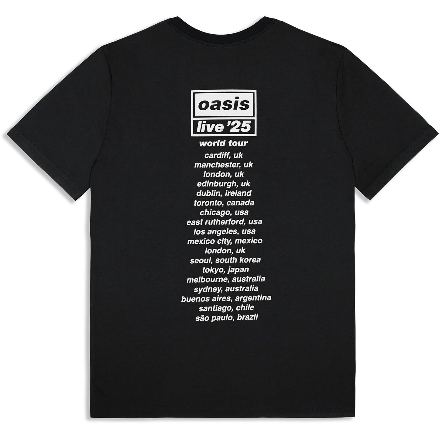 Oasis Collage Live '25 World Tour T-shirt Back