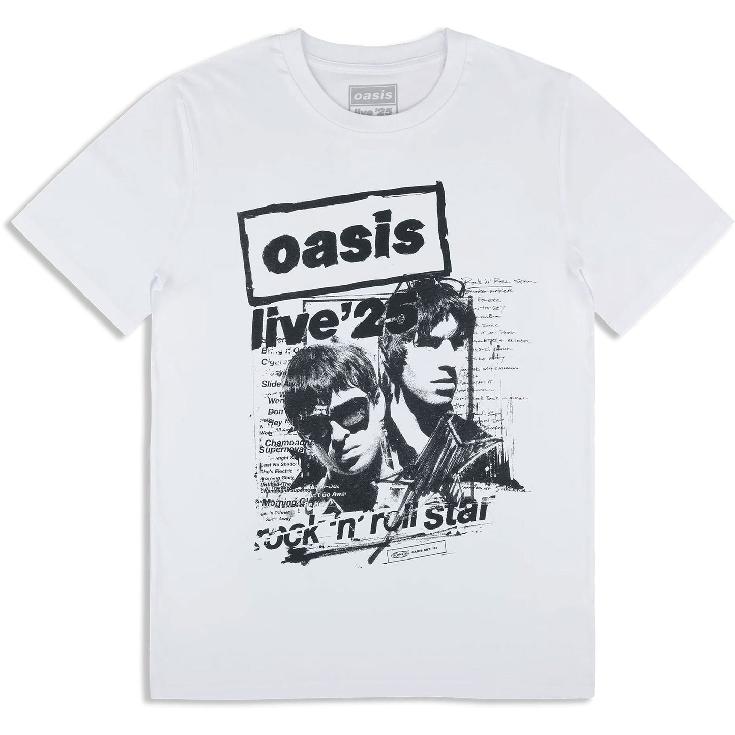 Oasis Live '25 Rock N Roll Star T-shirt Front