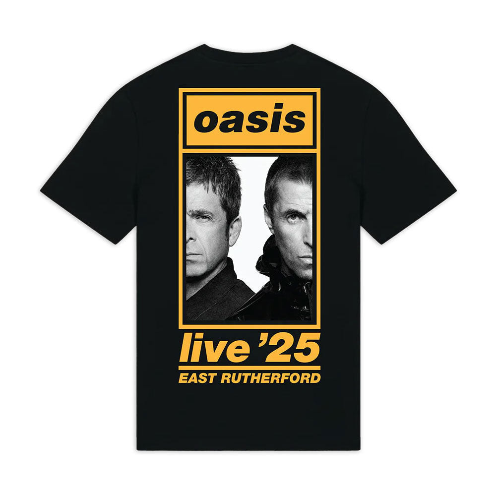 Oasis East Rutherford Half Faces Fan Store T-shirt Back