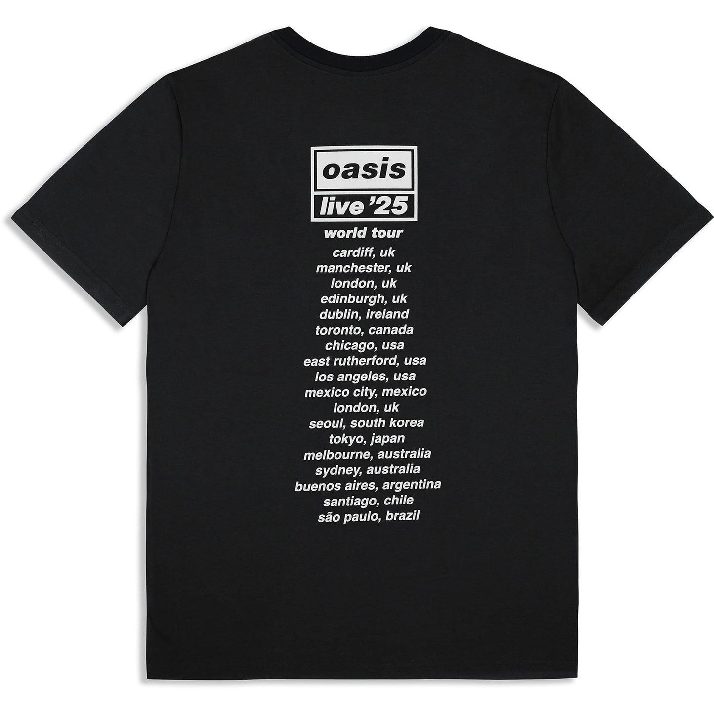 Oasis Wonderwall Live 25 World Tour T-shirt Back