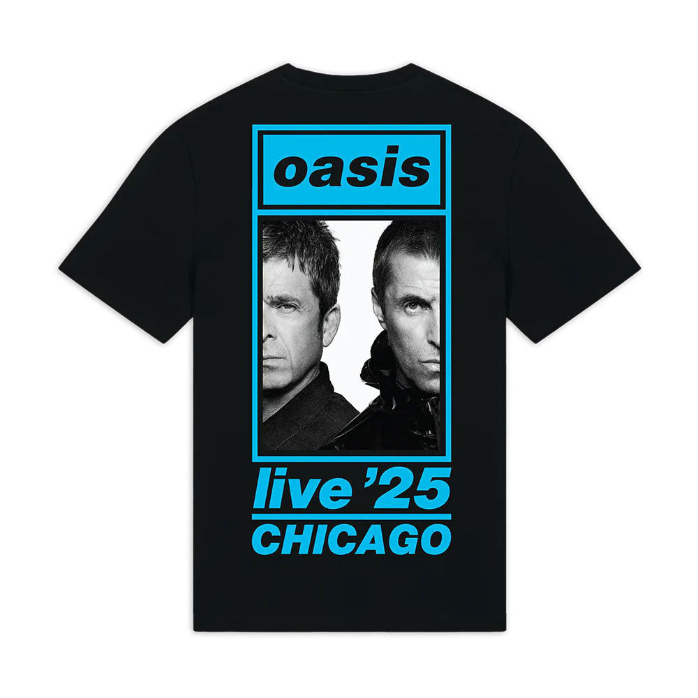 Oasis Chicago Half Faces Fan Store T-shirt Back