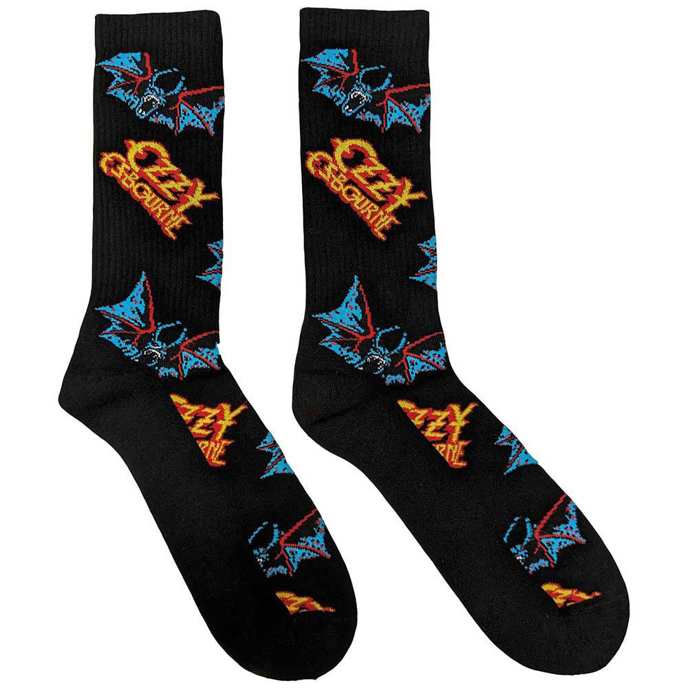 Ozzy Osbourne Logos & Bats (US Women's Shoe Size 6-9) Socks Front