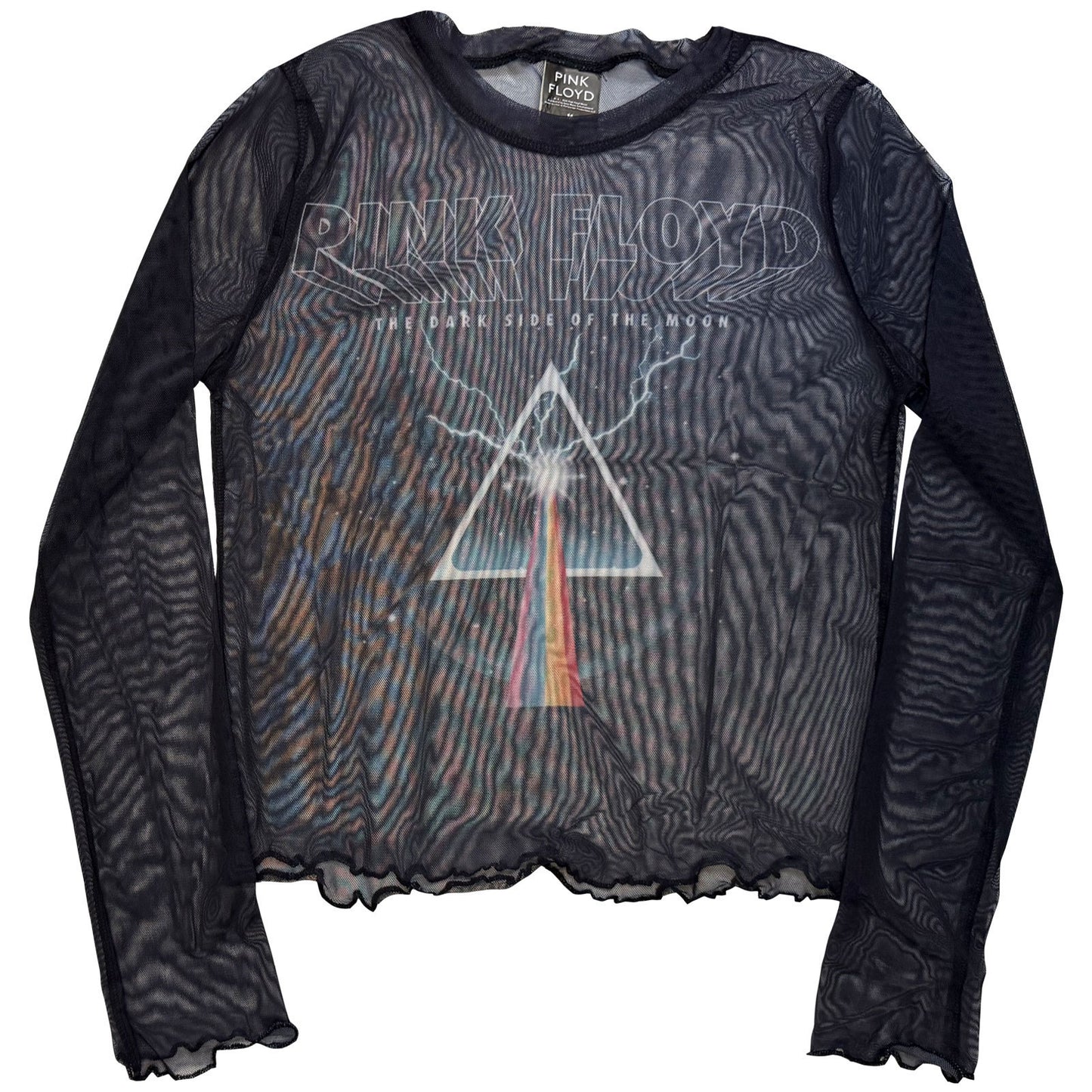 Pink Floyd Lightning Prism Mesh Crop Top Girls Jr Front