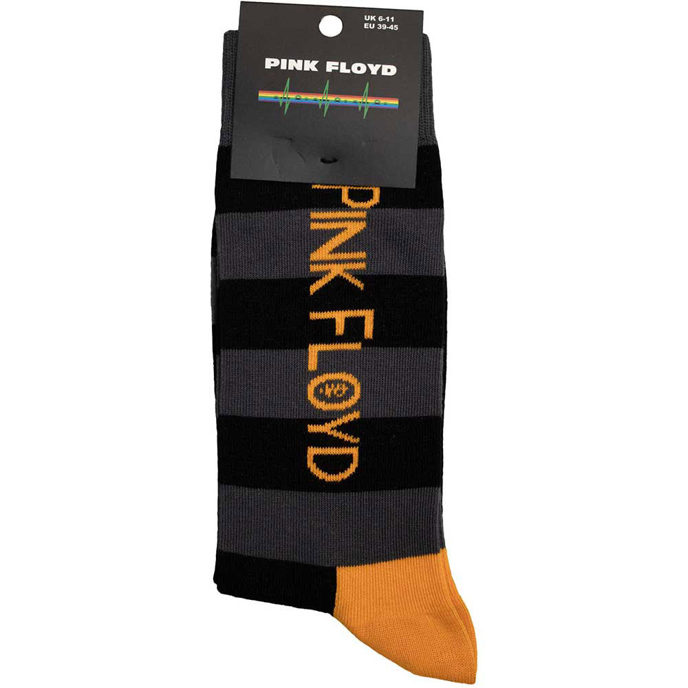 Pink Floyd Orange Logo (US Men's Shoe Size 8-12) Socks Back