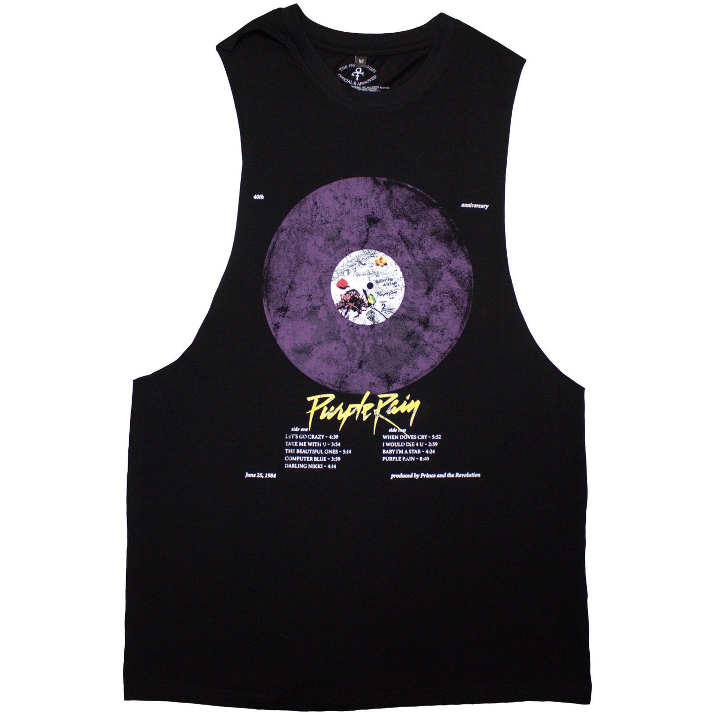 Prince Purple Rain Disc Tank Top Mens Tank Back