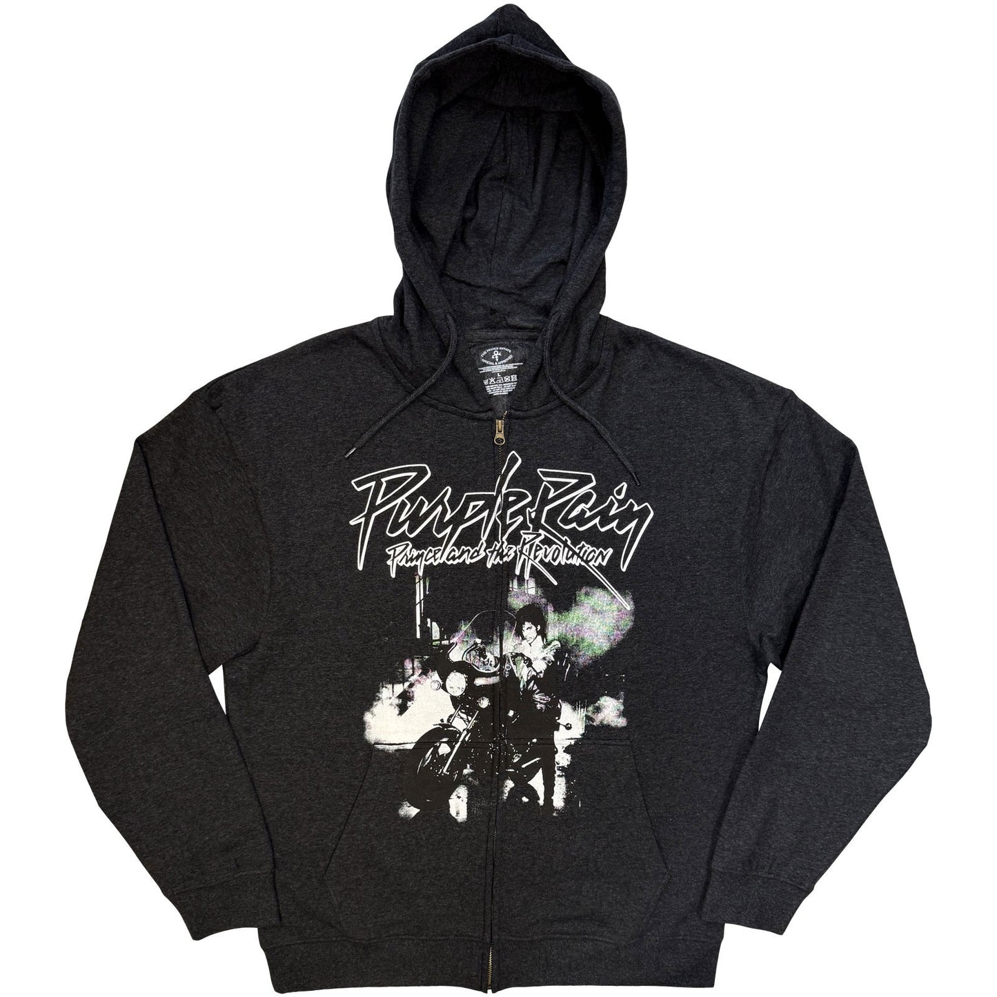 Prince Purple Rain Mono Zippered Hooded Sweatshirt Front
