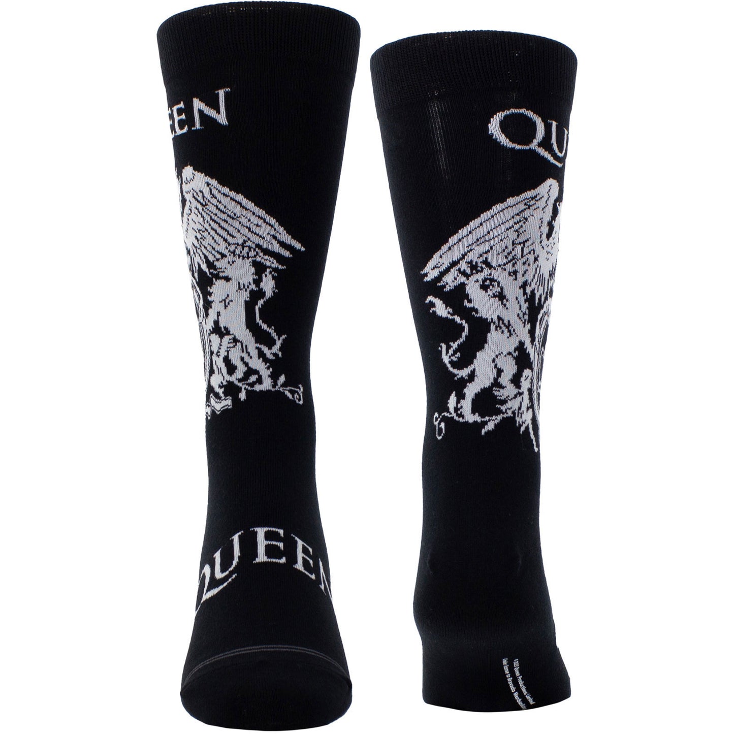 Queen White Crest (US Men's Shoe Size 8-12) Socks Front
