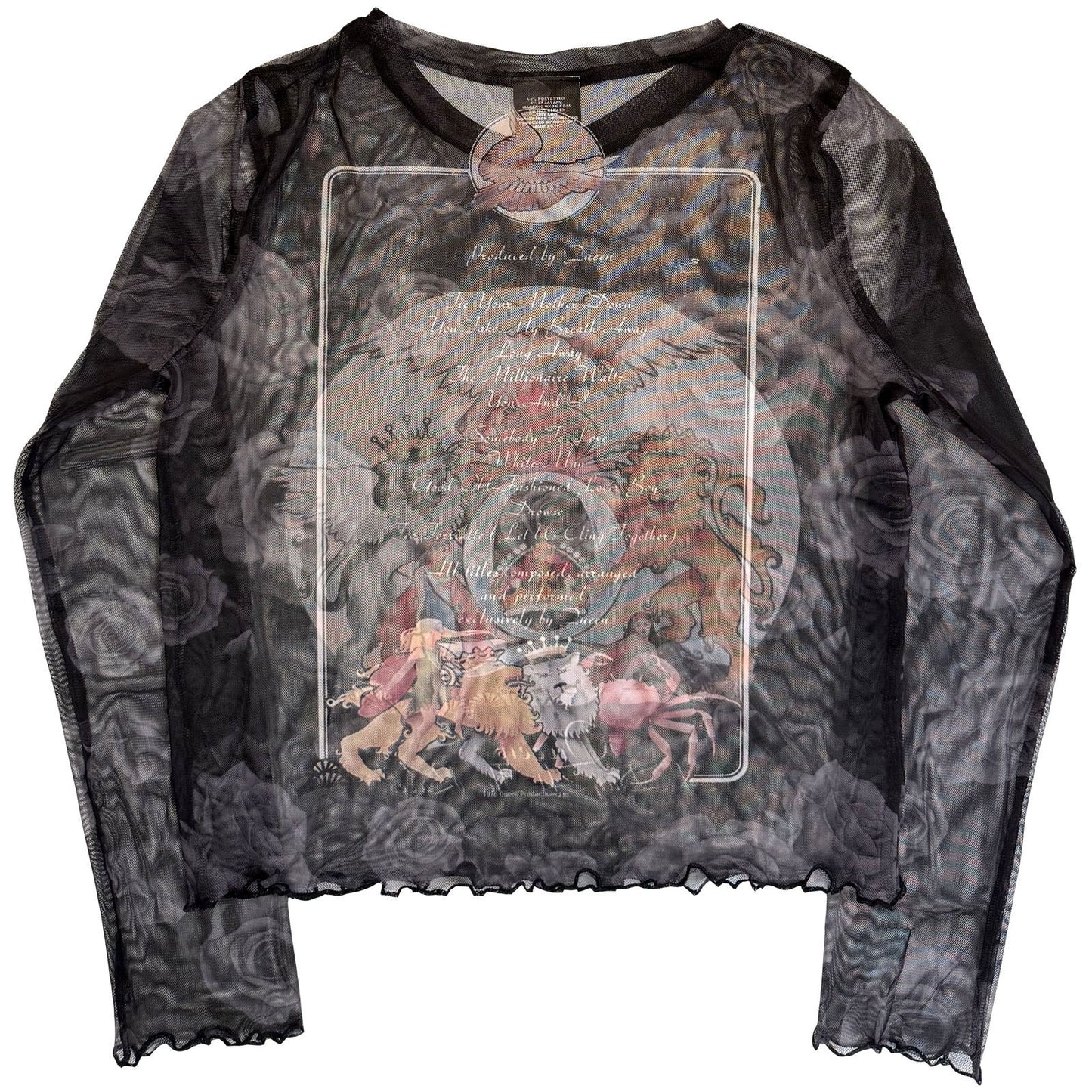 Queen A Day At The Races Mesh Crop Top Girls Jr Back