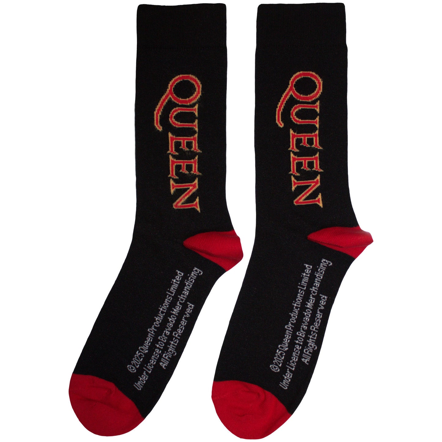 Queen Red Logo Vertical (US Men's Shoe Size 8-12) Socks Back