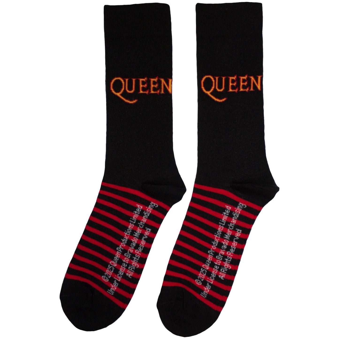 Queen Logo & Stripes (US Men's Shoe Size 8-12) Socks Back