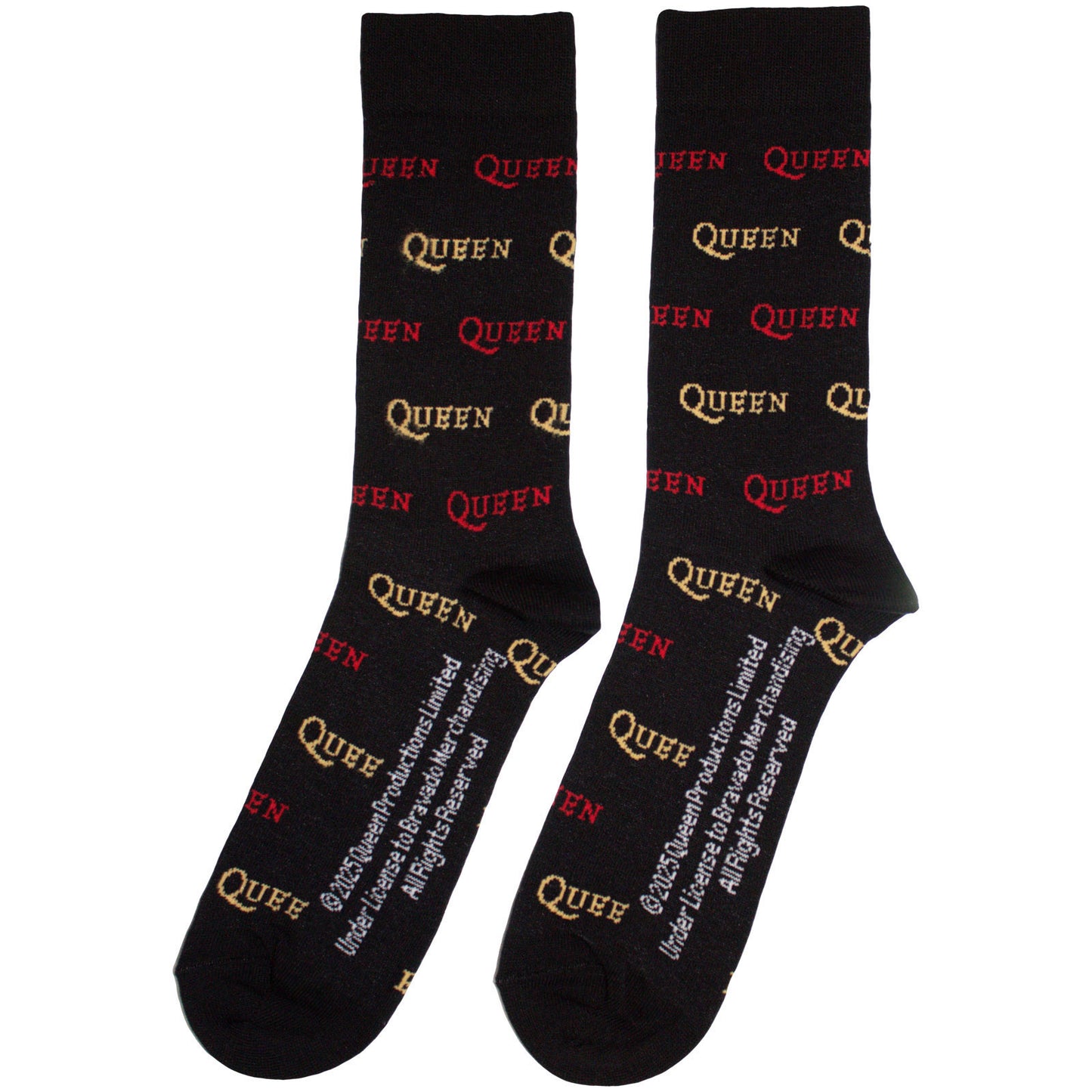 Queen Logo Repeat Colour (US Men's Shoe Size 8-12) Socks Back