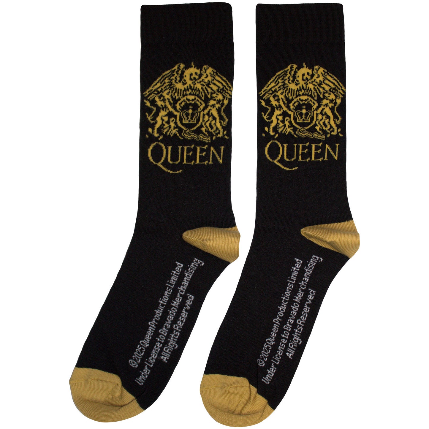 Queen Gold Crest (US Men's Shoe Size 8-12) Socks Back